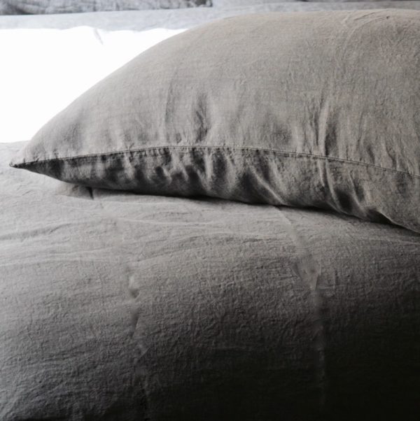 linge de maison en lin lavé ensemble de lit céladon