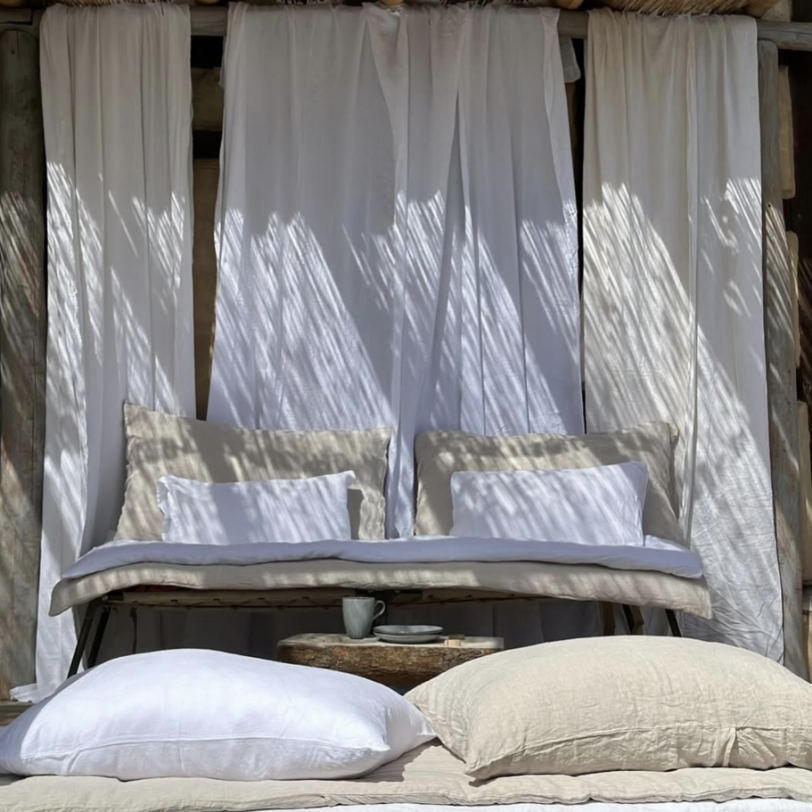 assises en lin déco bohème chic La Draperie Française