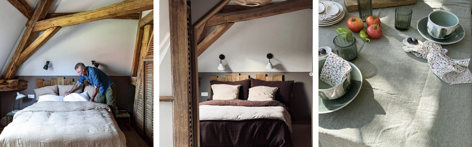 Groupe 13388 linge de maison en lin déco bohème chic La Draperie Française