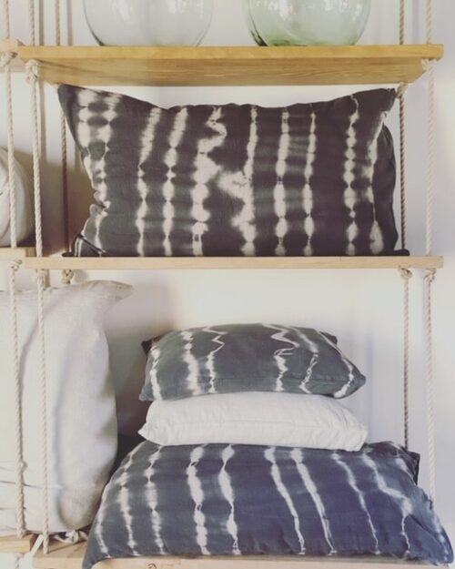 coussin en lin gris bohème chic La Draperie Française
