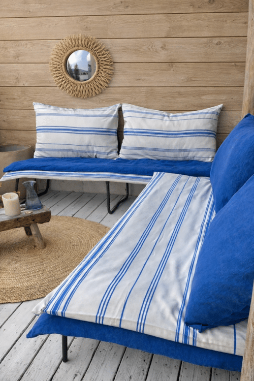 Coussins coton écru , rayés