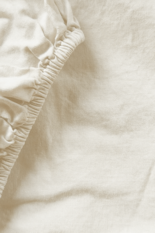 drap housse métis lin/coton - blanc craie - la draperie Française