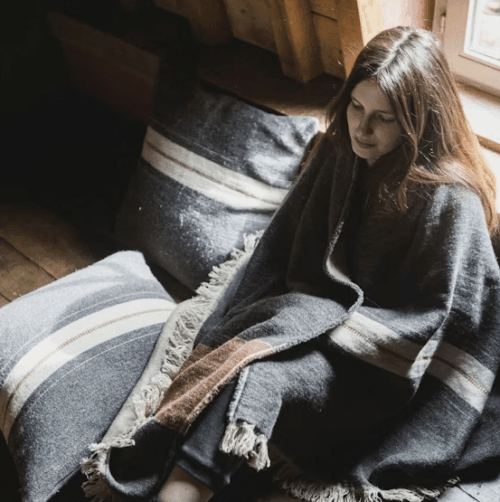plaid en lin haute qualité La Draperie Française