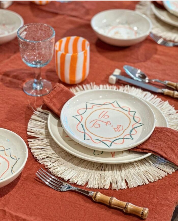nappe en lin terra cotta La Draperie Française