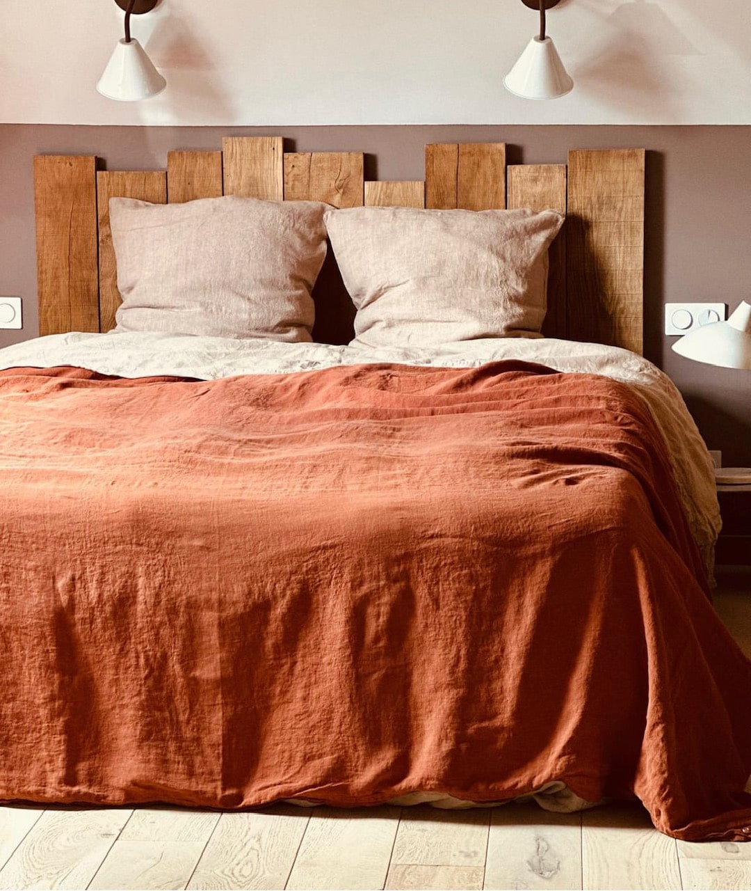 Housse De Couette Lin Lav Terracotta la Draperie Fran aise Housse De Couette Lin Lav Terracotta la Draperie Fran aise