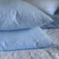 Taie d'oreiller en lin et coton bleu ciel La Draperie Française