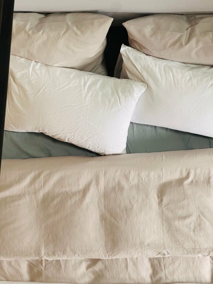 housse de couette métis en lin et coton beige La Draperie Française