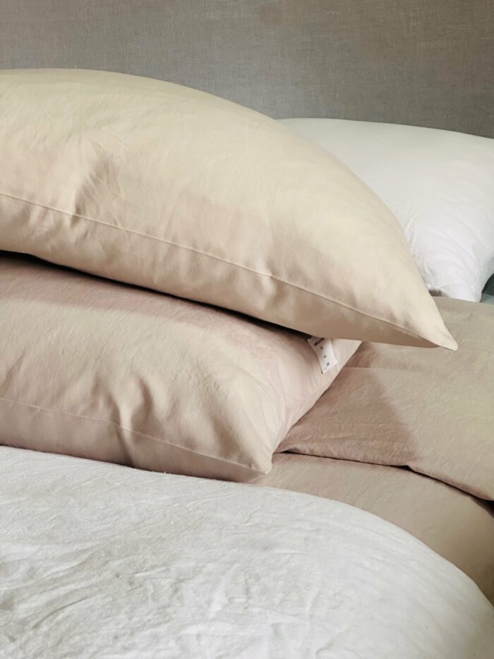 taie d'oreiller en lin et coton beige La Draperie Française
