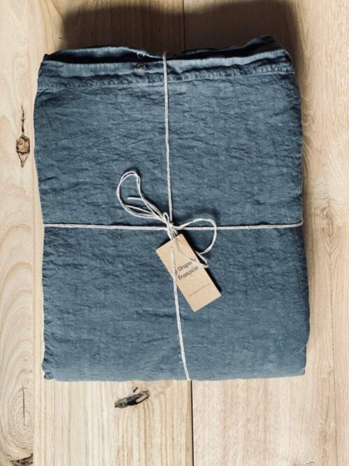 taie d'oreiller en lin gris déco bohème chic La Draperie Française