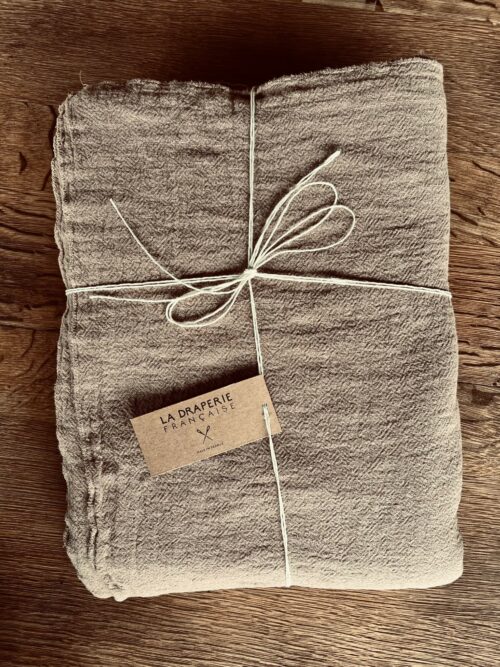 coussin xxl en lin lavé beige sable La Draperie Française