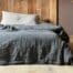 coussin xxl en lin gris La Draperie Française
