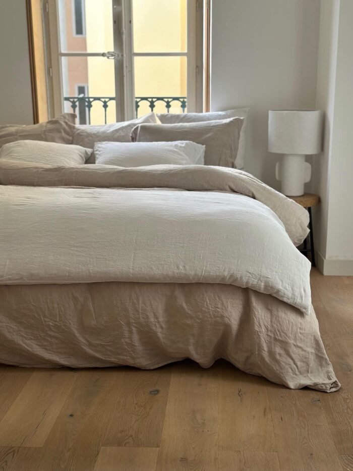 housse de couette lin lavé beige déco naturelle La Draperie Française