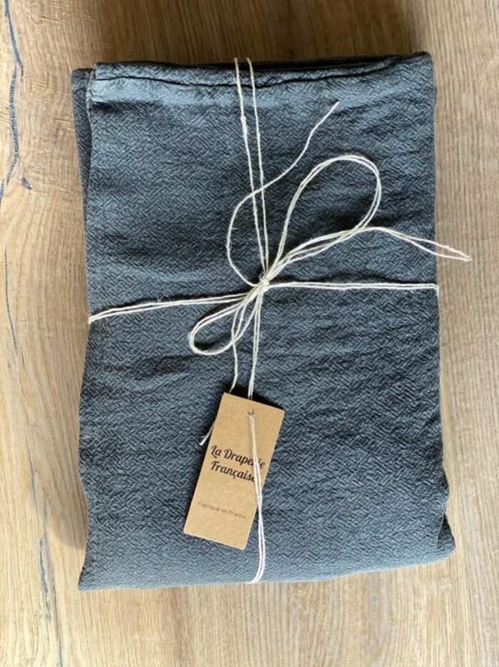 édredon lin bohème gris La Draperie Française
