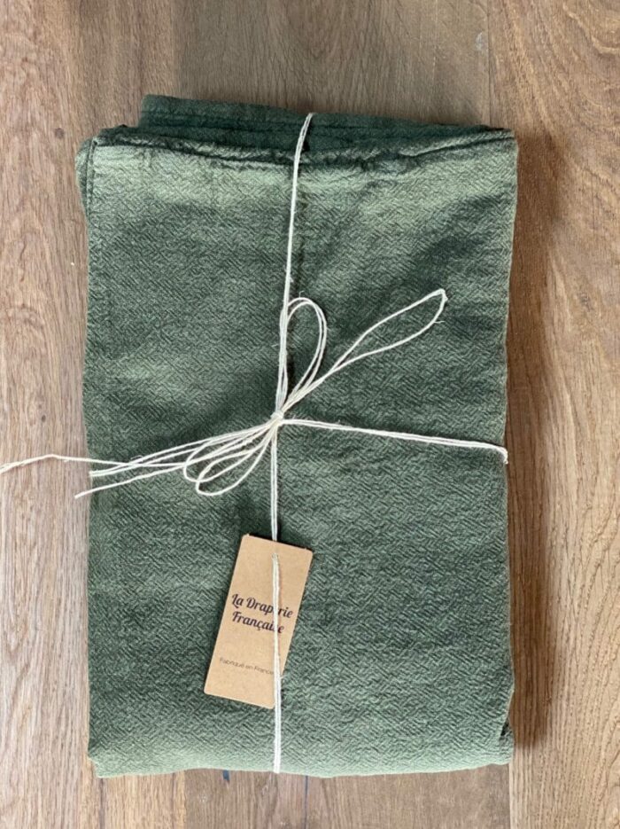 édredon lin bohème kaki La Draperie Française