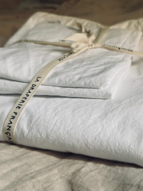 taie d'oreiller percale coton blanc La Draperie Française