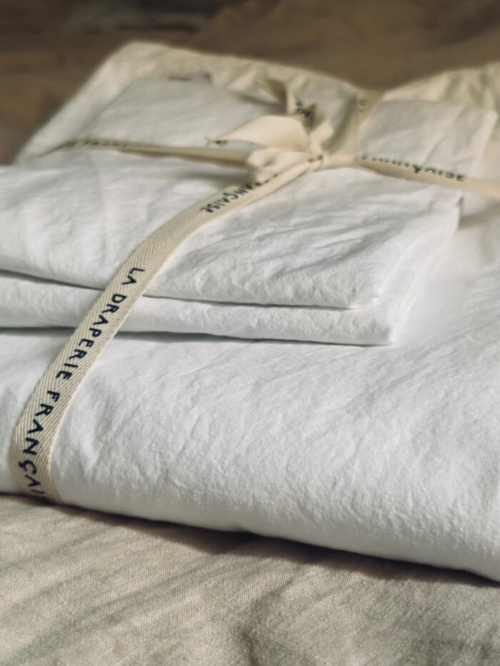 taie d'oreiller percale coton blanc La Draperie Française