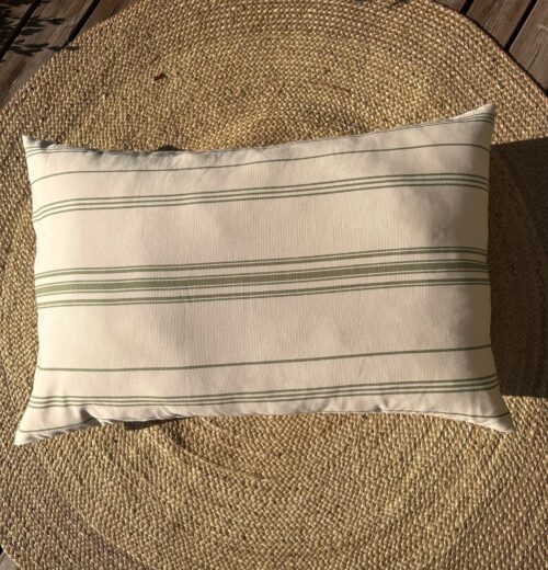 coussin rayé coton bio déco campagne chic La Draperie Française