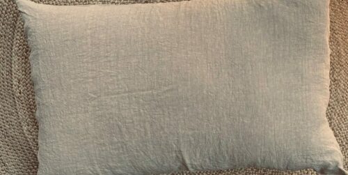 coussin xxl en lin lavé beige sable naturel La Draperie Française