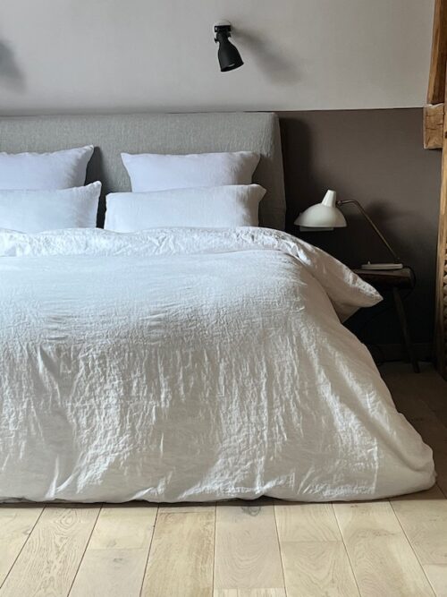 housse de couette lin lavé blanc craie déco naturelle La Draperie Française