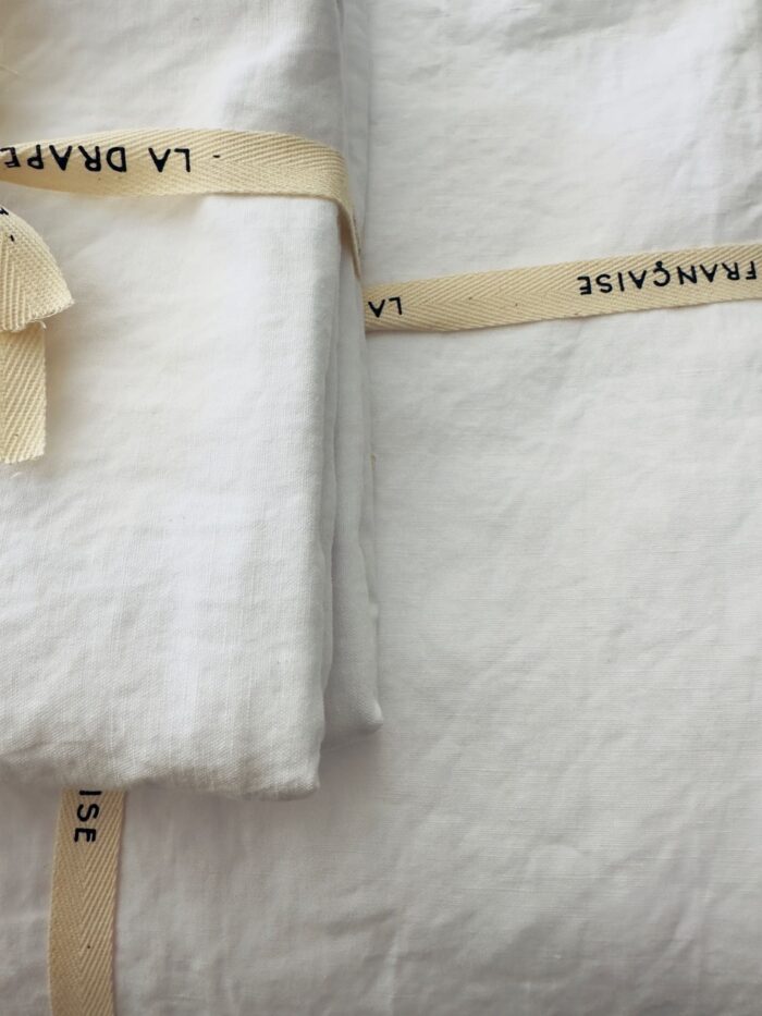 housse de couette métis en lin et coton blanc La Draperie Française