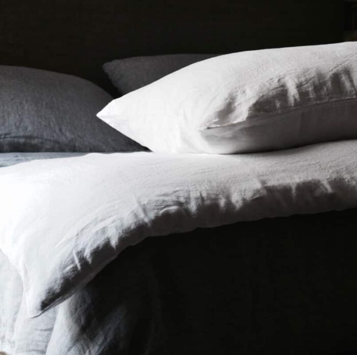 coussin xxl en lin lavé blanc déco bohème chic La Draperie Française
