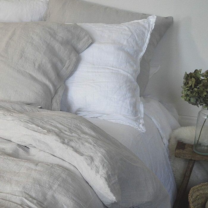 housse de couette lin lavé beige déco naturelle La Draperie Française