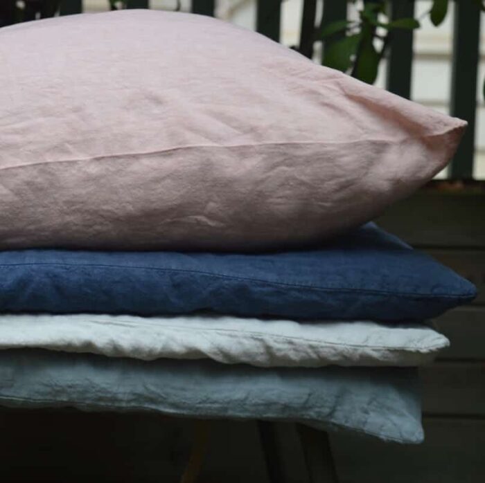 Edredon surmatelas lin lavé vert kaki – Image 2