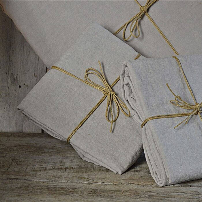 taie d'oreiller en lin beige déco bohème chic La Draperie Française