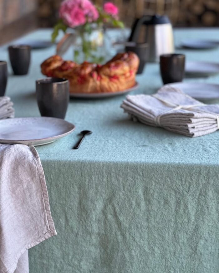Nappe lin lavé vert chlorophylle (-30%)