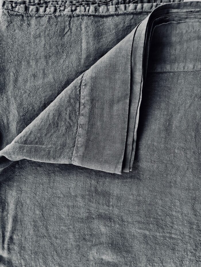 Drap plat lin lavé ,kaki , la draperie Française
