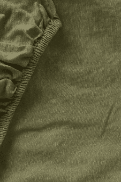 drap housse métis lin/coton - vert eucalyptus - la draperie Française