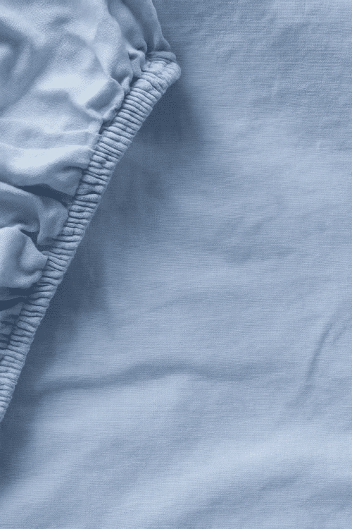 drap housse métis lin/coton - bleu ciel - la draperie Française