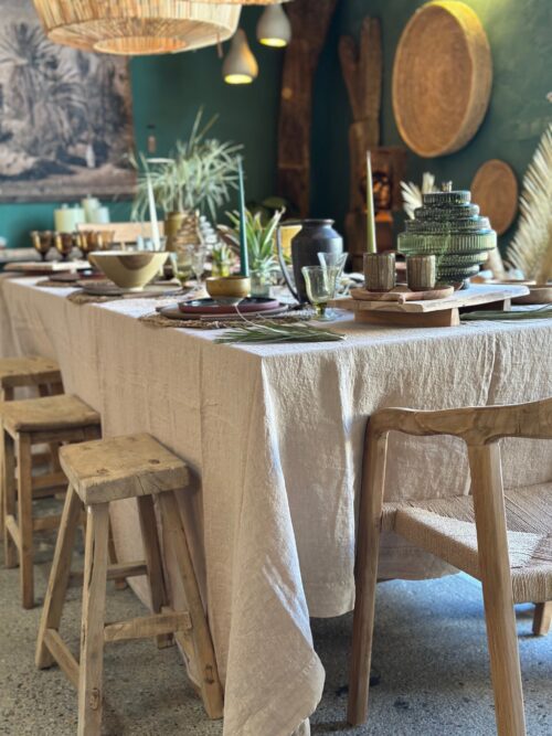 Nappe lin lavé - beige sable - la draperie Française