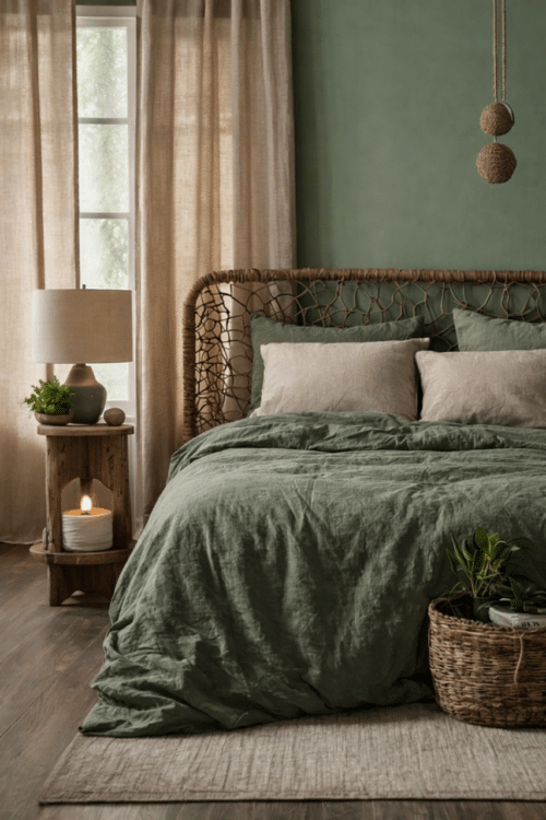 Housse de couette lin lavé - kaki - la draperie française