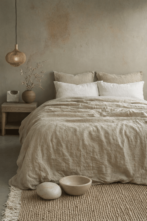 Housse de couette en lin lavé - beige naturel - la draperie française