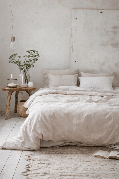 lin et coton lavé - beige ficelle - la draperie française